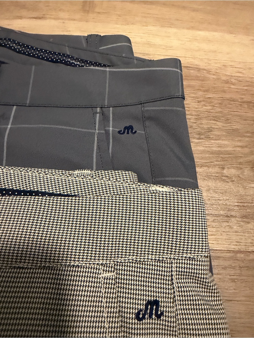 Bonobos Maide Golf Pants Mens 33x32 Herringbone Plaid Gray Stretch Ankle Zip 3pk - Picture 4 of 14